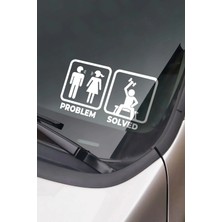 Berrybu Problem Çözüldü Problem Solved Oto Cam Özel Yeni Sticker 20 cm
