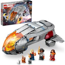Marvel Hoopty 76232-8 Yaş ve Üzeri Kız ve Erkek Çocuklar Için Süper Kahraman Hediyesi Fikri, Uzay Gemisi ve 3 Minifigür Içeren Eğlenceli Dekoratif Yaratıcı Oyuncak Yapım Seti (420 Parça)
