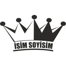 Berrybu Kral Tacı Isim Soyisim Oto Özel Yeni Sticker 30 cm
