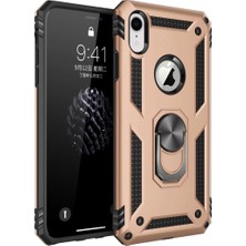 Apple Iphone Xr Kılıf Sofya Yüzüklü Silikon Kapak - Gold