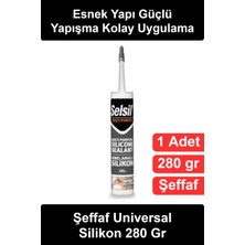 Wonara #şeffafsilikon Şeffaf Universal Silikon 280 gr Genel Amaçlı Sızdırmazlık Kartuş Mastik Banyo Lavabo Cam Pencere Derz Dolgu Yalıtım Esnek Güçlü Yapışkan Seramik Alüminyum Iç Dış Mekan Ev Tamiri Tüp