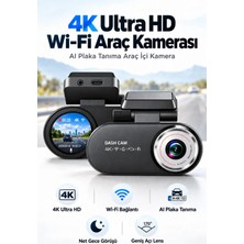 Başkenttekno CK01 4K Ultra Hd Wi-Fi Araç Kamerası Aı Plaka Tanıma Araç Içi Kamera