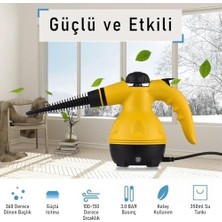 2500W El Tipi Buharlı Temizleyici – 3 Bar Basınç, 360° Döner Başlık, 9 Parça Aparatlı, Çok Amaçlı Kullanım