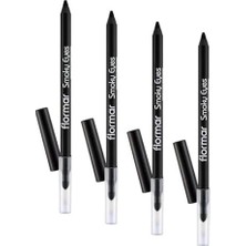 Prime Smoky Eyes Mat Bitişli & Suya Dayanıklı Sünger Başlıklı Göz Kalemi (4 Paketi)
