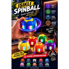 Hauswert LED Işıklı Bas Döndür Stres Topu Stres Giderici Mekanizmalı Renkli Fidget Spinner Spinball Spin Ball Top Oyuncak