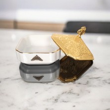 Fair Home Kapaklı Şekerlik Lokumluk Porselen Metal Gold – Doreline Model