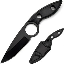 3CR14MOV Kılıflı Paslanmaz Çelik Parmak Delikli Outdoor Kamp Bıçağı – 17.5 cm Kompakt Gövde