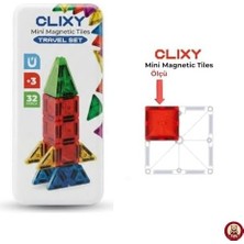 Prime Manyetik Yapı Blokları - 32 Parça Seyahat Tipi Mini Bloklar Metal Saklama Kutulu Çanta Boy Renkli