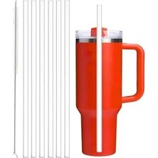 Prime 6 Adet 30 cm Stanly Uyumlu Tritan Pipet ve 1 Adet Temizleme Fırçası