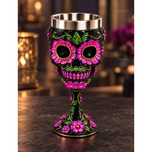 WoodBay Şeker Kurukafa Tasarımlı 3D Çelik Kadeh Bardak 18 cm – Day Of The Dead