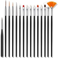 Myg Plus Profesyonel Nail Art Fırça Seti - 15 Parça Tasarım Fırçaları
