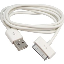 Ncpline Muadil Apple iPhone 4 4s 3gs iPad 1 2 3 ipod Nano uyumlu Için Beyaz 30 Pin USB Data Şarj Kablosu
