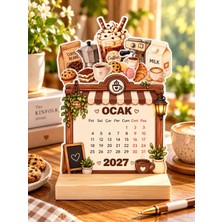 Musnig 2027 Takvim Ahşap Ayaklı Coffee Mini Özel Tasarım, Masaüstü Takvim, Yeni Yıl 2027 2027 Takvim Ahşap Ayaklı Mini Özel Tasarım, Masaüstü Takvim, Yeni Yıl 2027 TAK24