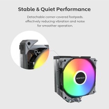 Prime Montech NX400 Argb - Cpu Soğutucu, Tek Kule, 4 Gelişmiş Isı Borusu, 52 Kanatlı Isı Emici, E28, 120 mm Fdb Statik Basınçlı Fan, 28 mm Fan Kalınlı