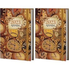Prime Halk Kitabevi Mor Kelebek Saatler 2023 Ajanda, 13.5X21CM, 128 Sayfa, Ciltli 2li Paket