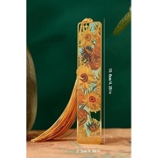 Prime Kolbi Yıldızlı Gece Püsküllü Altın Renk Metal Kitap Ayracı Hediyelik Sanatsal