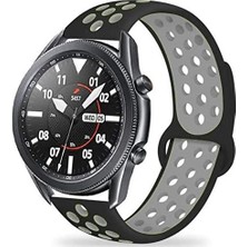 Prime Gt Gt2 Gt3 Gt4 42MM/HONOR 2 ile Uyumlu Kordon Delikli Spor Band Gri-Siyah