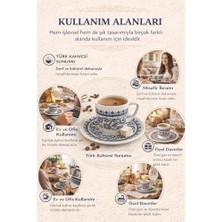 Prime Türk Kahvesi Fincanı ve Tabak Seti,seramik Çift Parça Kahve Takımı,el Işi Iznik Desenli,geleneksel Çini Motifli Dekoratif Sunum Fincanı,misafir