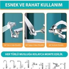 Prime Kenly 1080 Derece Dönebilen Evrensel 2 Modlu Robotik Kol Mutfak Banyo Musluk Başlığı
