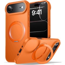 Prime - 17 Air ile Uyumlu Kılıf ile Uyumlu Halkalı 360 Dönebilen Yüzüklü Standlı Mat Mıknatıslı Kapak