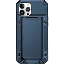 Prime Labs 14 Pro Max Slide Armor Sürgülü Kart Hazneli Koruyucu Kılıf (Mavi)