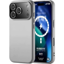 Prime Labs 17 Pro Max ile Uyumlu Rubber Fit Silikon Kılıf, Yumuşak, Kablosuz Şarj, Tam Koruma (Gri)