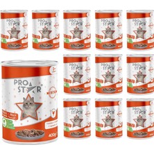 Prime Prostar Yetişkin Kedi Tavuklu ve Jöleli Konserve Mama 400 gr x 12 Adet
