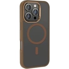 Prime 16 Pro Max Kılıf Uyumlu Şarj Özellikli Parlak Kamera Çerçeveli Kost Kapak-Rose Br