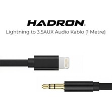 Prime Hadron Lightning To 3.5mm Aux Ses Kablosu, 1 Metre, Ios Uyumlu Dönüştürücü (Siyah)
