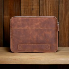 Adalı Store Awe 16 Inç MacBook ve Pc Uyumlu Deri Kılıf Tn2 Kahve