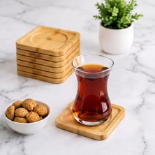 Bambu Kare Çay Tabağı – Altılı Set