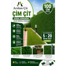 Die Grup Çim Çit Bahçe Teli Yapay Çim Örgülü Uv Dayanıklı Yeşil Çit, 100 cm x 5 mt