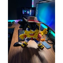 Demirhan3D 🏴‍☠️ Spongebob Luffy Figürü 26 cm – Süngerbob ve Luffy Esintili Büyük Boy Dekoratif Figür