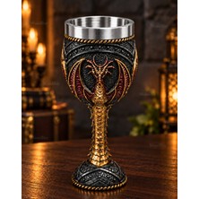 WoodBay Ejderha Tasarımlı 3D Kadeh Bardak 17 cm – Gotik Dekoratif Ayaklı Kadeh