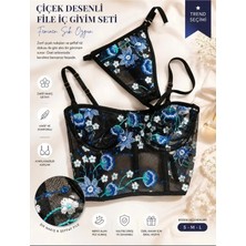 özlem donex Özlem&donex Çiçek Desenli Iç Giyim Seti