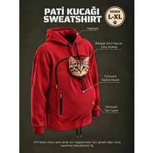 Petolojim Pati Kucağı Sweatshirt (Kanguru Keseli Kedi-Köpek Taşıma Kıyafeti) L/xl Beden Oversize