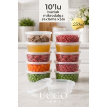 Ucco 10 Adet 250 ml Buzluk Sosluk Saklama Kabı, Et Suyu, Kemik Suyu Mutfak Buzdolabı Organizeri