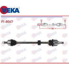 Veka KOMPLE AKS SAĞ FİAT FİORİNO BİPPER NEMO 1,4 BENZİN 2007+ UZUNLUK 883mm 51783825 FI-8067