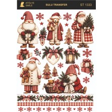 Atölye Smile ST1333 Yeni Yıl Temalı Açık Zemin Sulu Transfer 25*35 cm