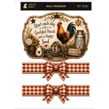 Atölye Smile ST1218 Farmhouse Temalı Açık Zemin Sulu Transfer 25*35 cm
