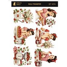 Atölye Smile ST1274 Vintage Desen Açık Zemin Sulu Tranfer