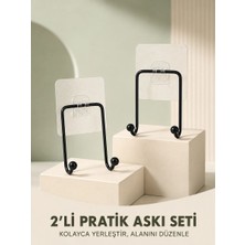 Adalı Store Ikili Yapışkanlı Askı Seti Duvar Tipi Çok Amaçlı Pratik Askılık 2 Adet