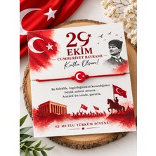 Blondcoo Trend 29 Ekim Temalı 10 Adet Hediye Kartlı Türk Bayraklı Bileklik