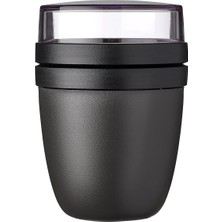 Happy Trend Taşınabilir Müsli Kabı, Pratik Yoğurt Kabı, Yoğurt ve Müsli Için Bölmeler, Derin Dondurucu, Mikrodalga Fırın ve Bulaşık Makinesi Için Uygundur, 500 ml + 200 Ml, Nordic Black