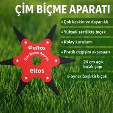 Happy Trend Çim Biçme Aparatı, 6 Bıçaklı, Ergonomik, Metal, Bahçe Tırpan Makinesi Ek Parça, CBA250