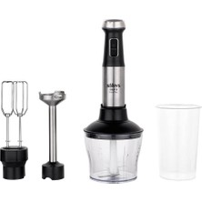 Happy Trend Chef x Inox Plus El Blender Seti, Paslanmaz Çelik, Turbo Hız Ayarı, Karıştırma Ölçü Kabı