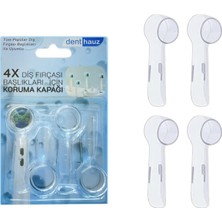 Happy Trend Diş Fırçası Başlıkları Için Koruma Kapağı 4 Adet - Oral-B Başlıkları ile Uyumlu