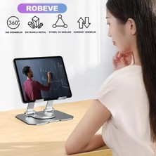 Happy Trend Tablet Standı 360 Derece Dönebilen Tablet Stand Katlanabilir Metal Tablet Tutucu Standı Tablet ve Telefon Tutucu Stant Tablet Tutucu Metal (Siyah)