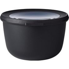 Happy Trend - Multi Bowl Cirqula Round - Kapaklı Saklama Kabı - Buzdolabı Için Hava Geçirmez Saklama Kutusu Olarak Uygundur, Mikrodalga Fırın ve Saklama Kabı Olarak - 1000 ml - Nordic Black