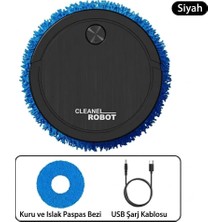 Happy Trend Robot Süpürge Islak Kuru Temizlik USB Şarjlı Hazneli Ev Ofis Için Uygun Yıkanabilir Bez